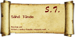 Sáhó Tünde névjegykártya
