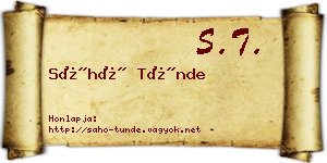 Sáhó Tünde névjegykártya